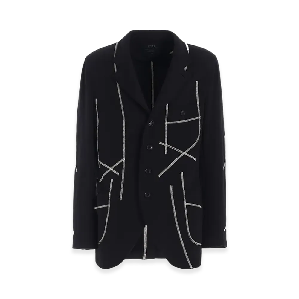 S'YTE French Terry Random Stitch 4 Button Jacket "Black"
