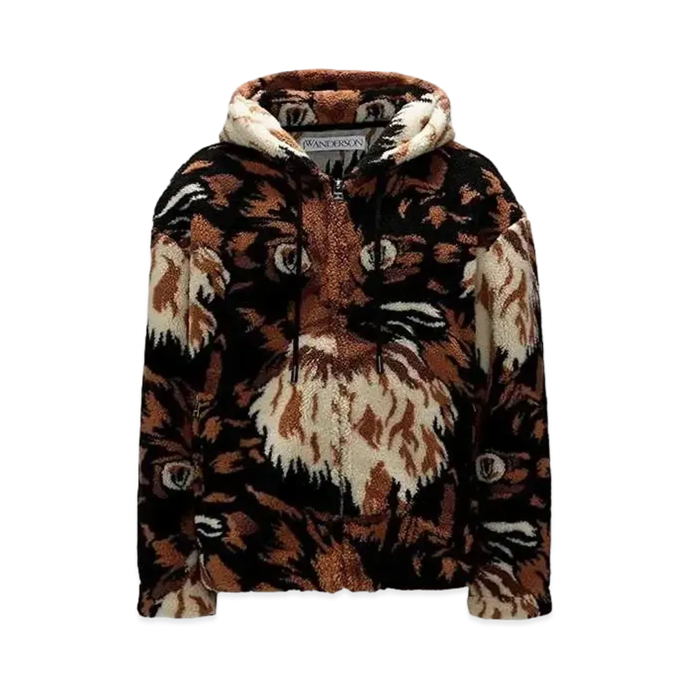 JW ANDERSON Fleece Hooded Jacket #1 "Brown"