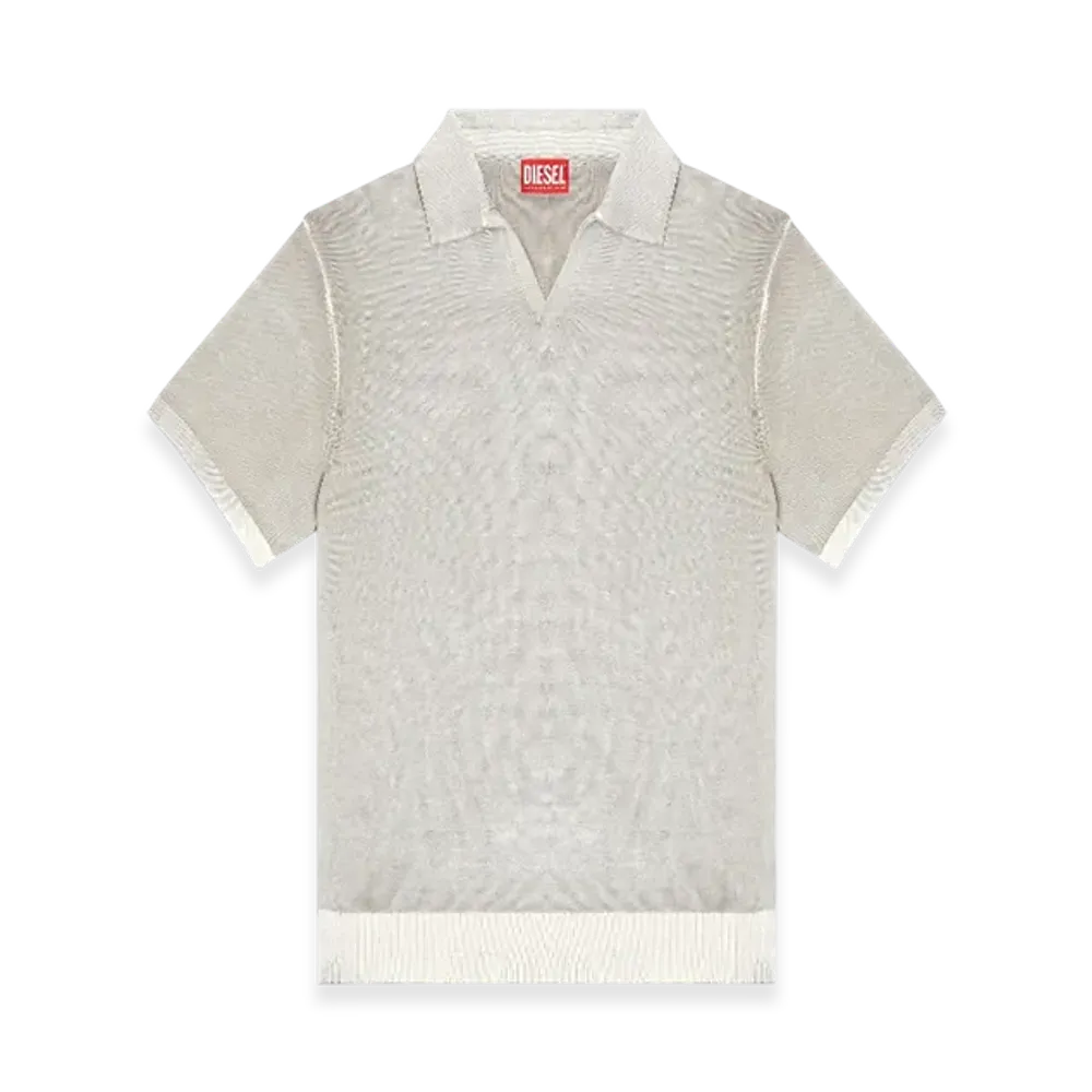 Diesel K-Lorenzo-Ss Reverse-Print Short-Sleeve Polo Jumper "Gray"