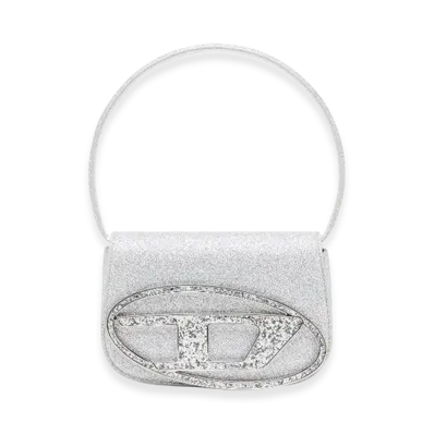 Diesel 1Dr 1Dr-Iconic Shoulder Bag In Glitter Fabric "Silver"