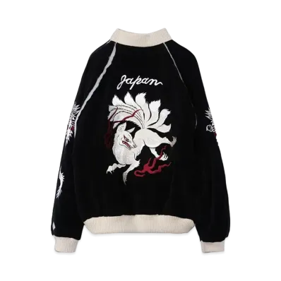 el conductorH VELVETEEN FOX EMBROIDERED SOURVENIR JKT "BLACK"
