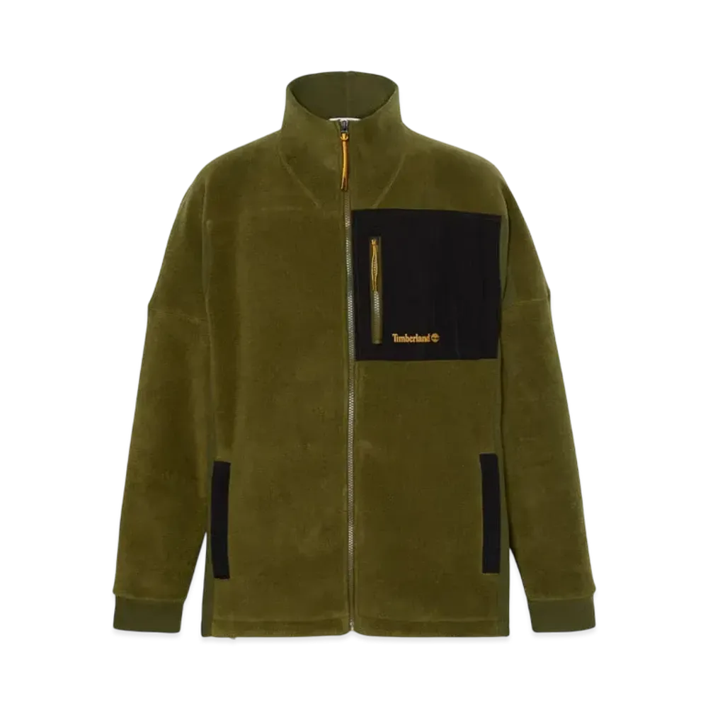 Timberland Men's Polartec Mix Media Full Zip Fleece "Dark Olive"
