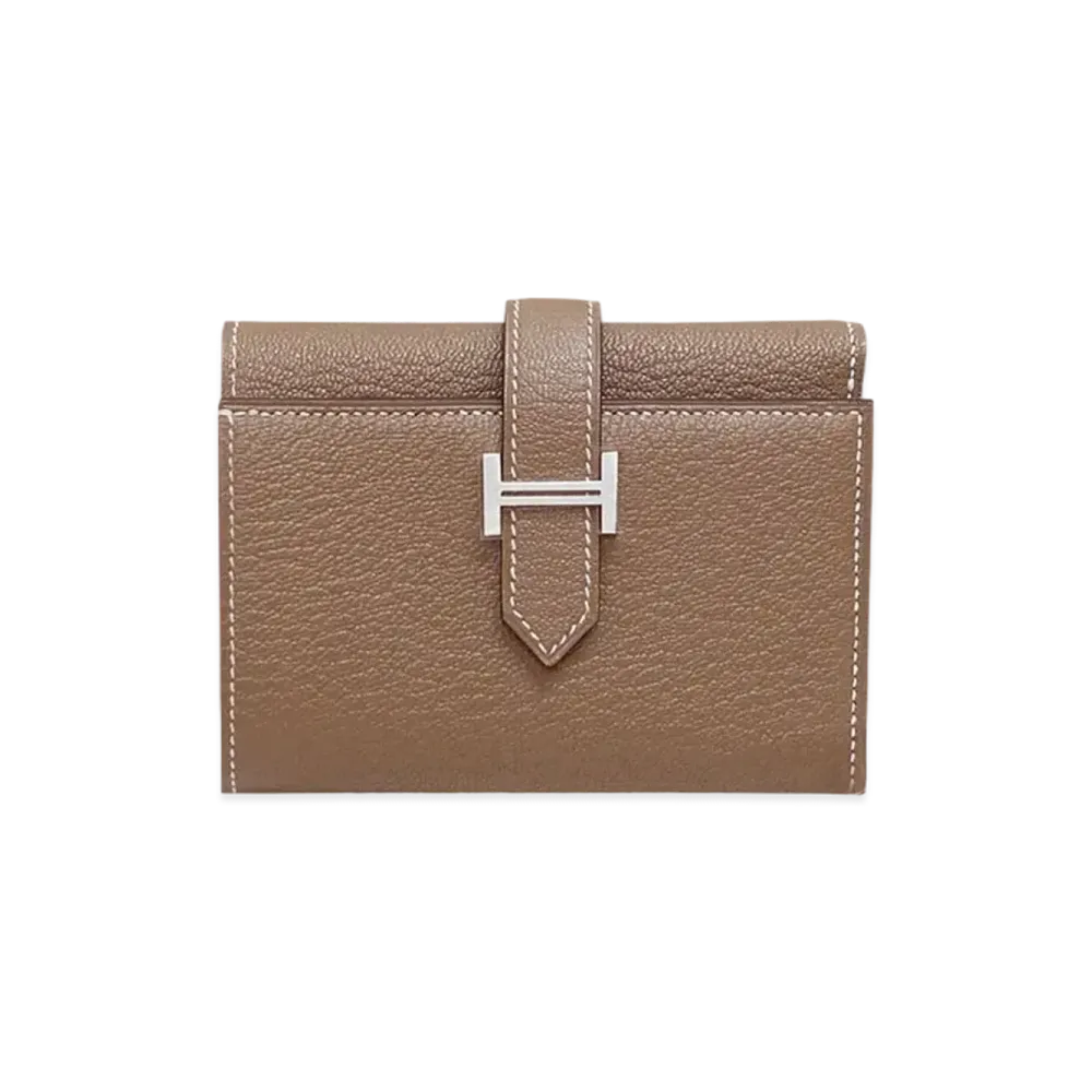 Hermes Bearn Combine Chevre Mysore "Etoupe/Silver"