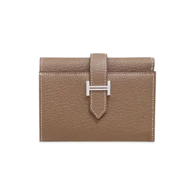 Hermes Bearn Combine Chevre Mysore "Etoupe/Silver"