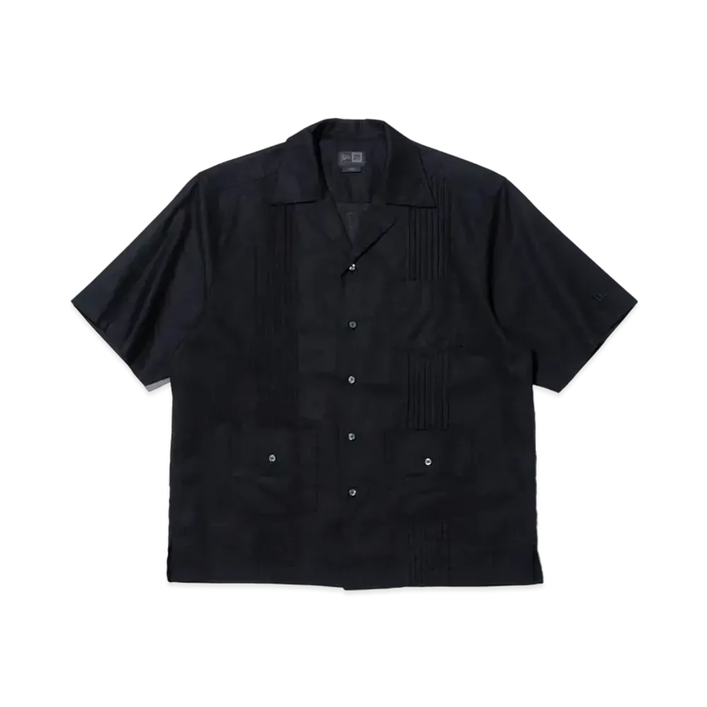 NEW ERA BLACK LABEL SS24 Short Sleeve Cotton Linen Cuba Shirt "Black"