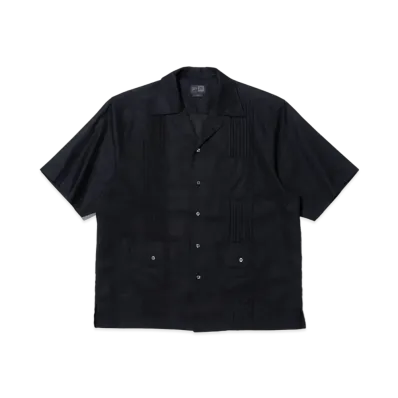 NEW ERA BLACK LABEL SS24 Short Sleeve Cotton Linen Cuba Shirt "Black"