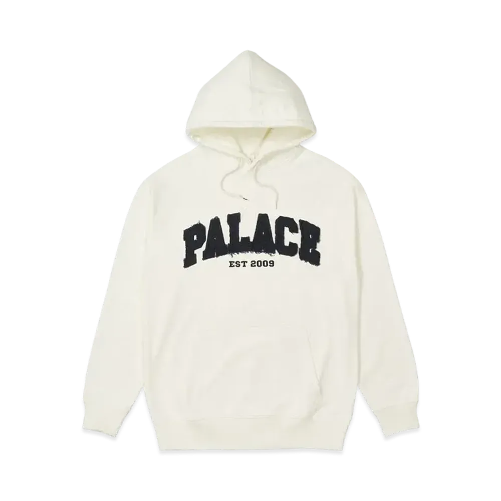 PALACE DROP SHOULDER APPLIQUE HOOD "White"