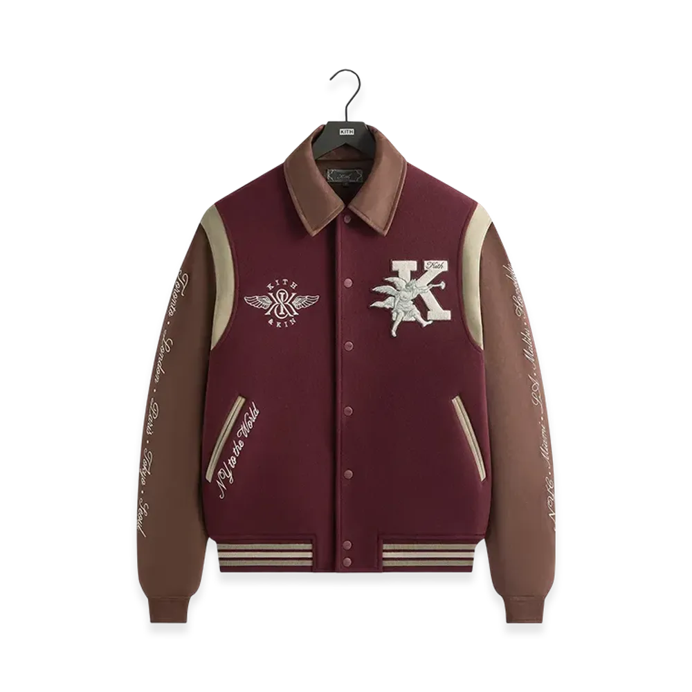 Kith Wool & Microsuede Varsity Jacket "Magma"