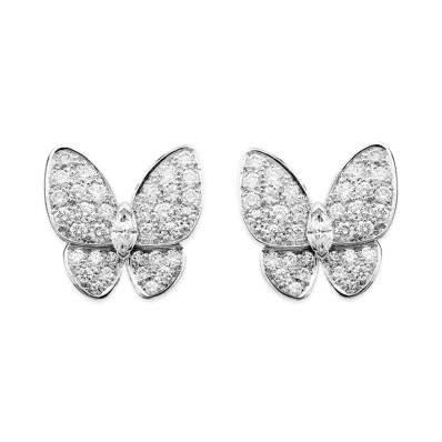 Van Cleef & Arpels Deux Papillons earrings "18K White gold/Diamond"