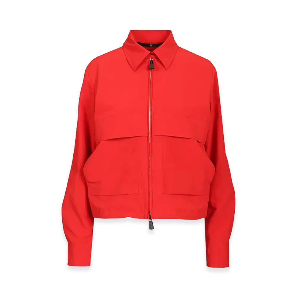 MONCLER Women's Canvas Jacket With Embroidered Logo "Red"