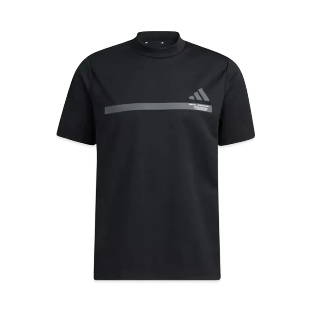 adidas Big Adidas Logo Short Sleeve Mock Neck Shirt "Black"
