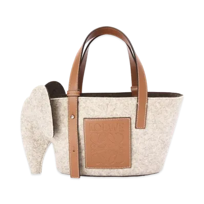 LOEWE Elephant Basket Bag Small (Felt & Calf) "Beige/Brown"