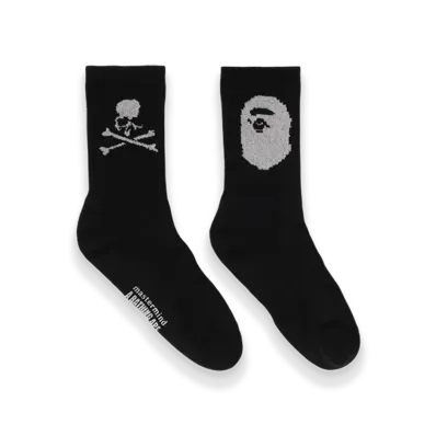 A BATHING APE x mastermind JAPAN Socks "Black"