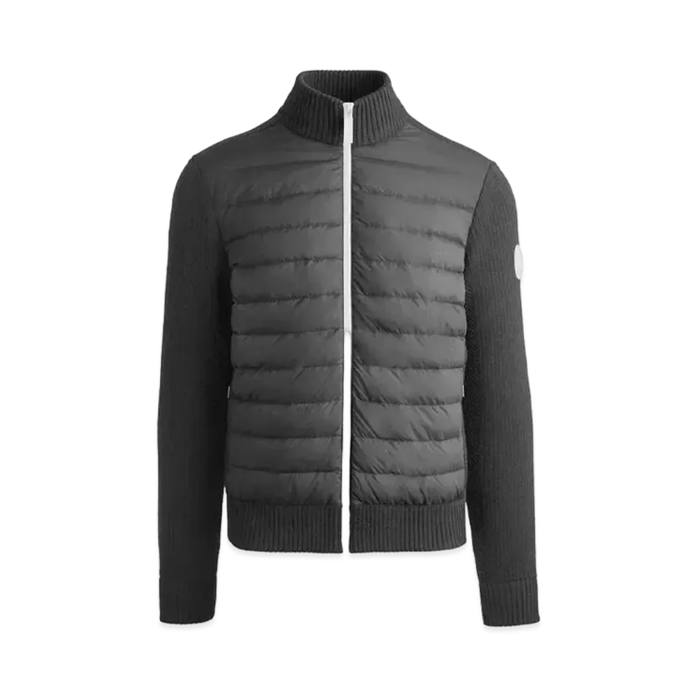 CANADA GOOSE Hybridge Knit Jacket Contrast Trim "Black/White"