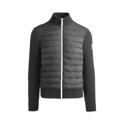 CANADA GOOSE Hybridge Knit Jacket Contrast Trim "Black/White"