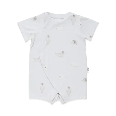 GELATO PIQUE Baby Cool Feeling To The Touch Seal Pattern Romper "Blue"