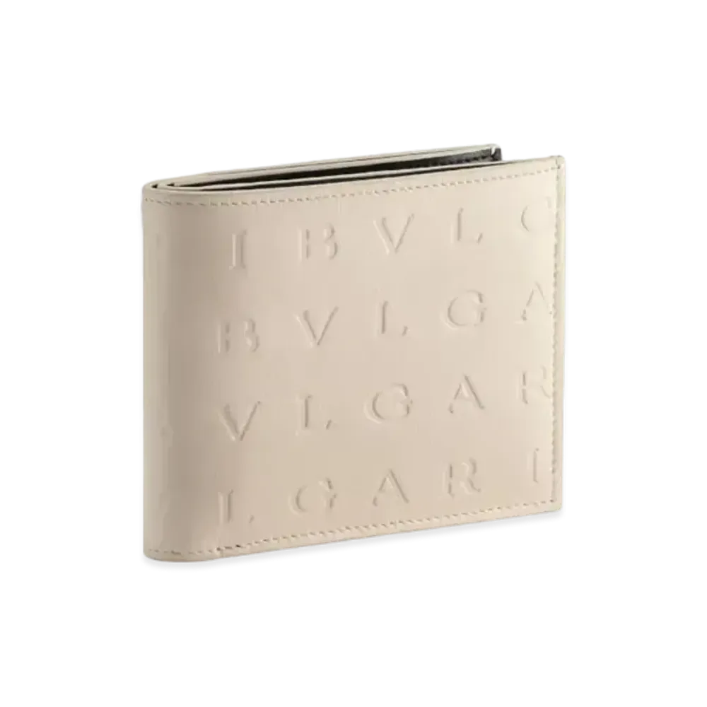BVLGARI BVLGARI Logo Infinitum Bifold Wallet "Ivory"