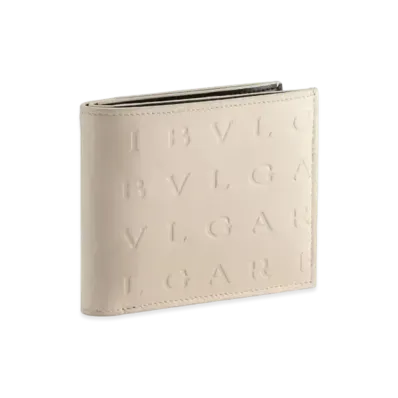 BVLGARI BVLGARI Logo Infinitum Bifold Wallet "Ivory"