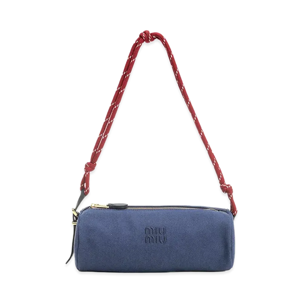 MIU MIU Women's Gabardine Shoulder Bag "Navy Blue"