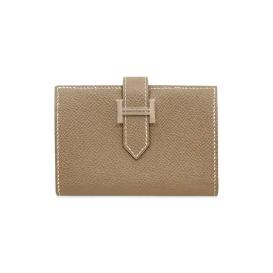 Hermes Bearn Card Case Veau Epsom "Etoupe/Silver"