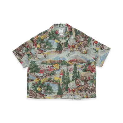 visvim Crosby Shirt S/S (Washi Chirimen) "LT.Blue"