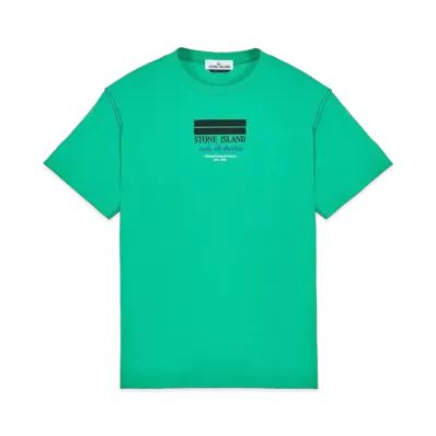 Stone Island 20894 COTTON JERSEY 'ULTRA INSTITUTIONAL THREE' PRINT_REGULAR FIT "Green"