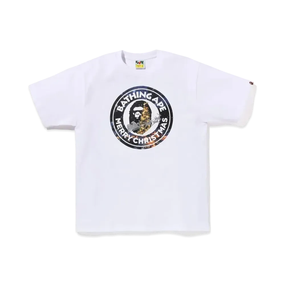 A BATHING APE Christmas Busy Works Tee "White"