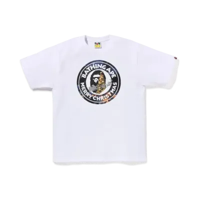 A BATHING APE Christmas Busy Works Tee "White"