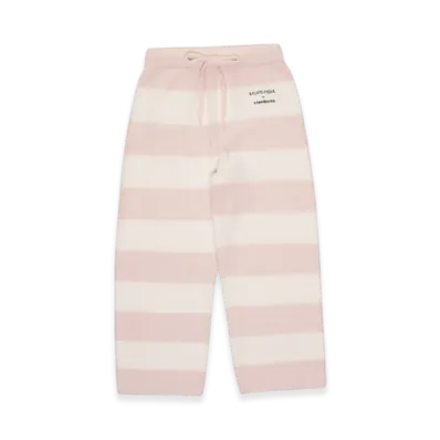 STARBUCKS x GELATO PIQUE Powder Bear Embroidery Border Long Pants "Soft Pink"