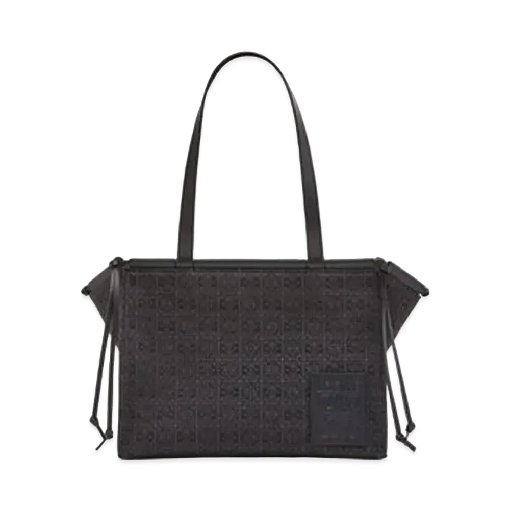LOEWE Small Cushion Tote In Anagram Jacquard And Calfskin "Anthracite/Black"