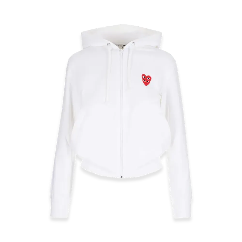 PLAY COMME des GARCONS Women's Full Zip Hoodie "White"