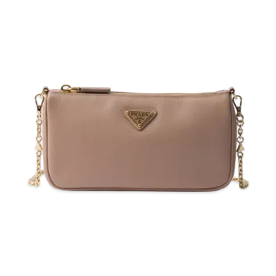 PRADA Saffiano Leather Mini-Bag "Pink Beige"