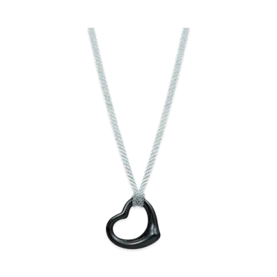 Tiffany & Co. Elsa Peretti Open Heart Pendant "Black/Silver"