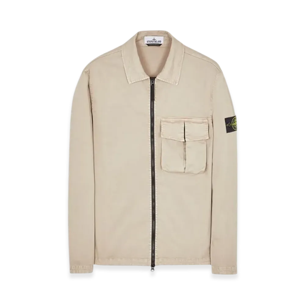 Stone Island 10304 Garment Dyed Stretch Cotton Overshirt - 23SS "Dove Grey"