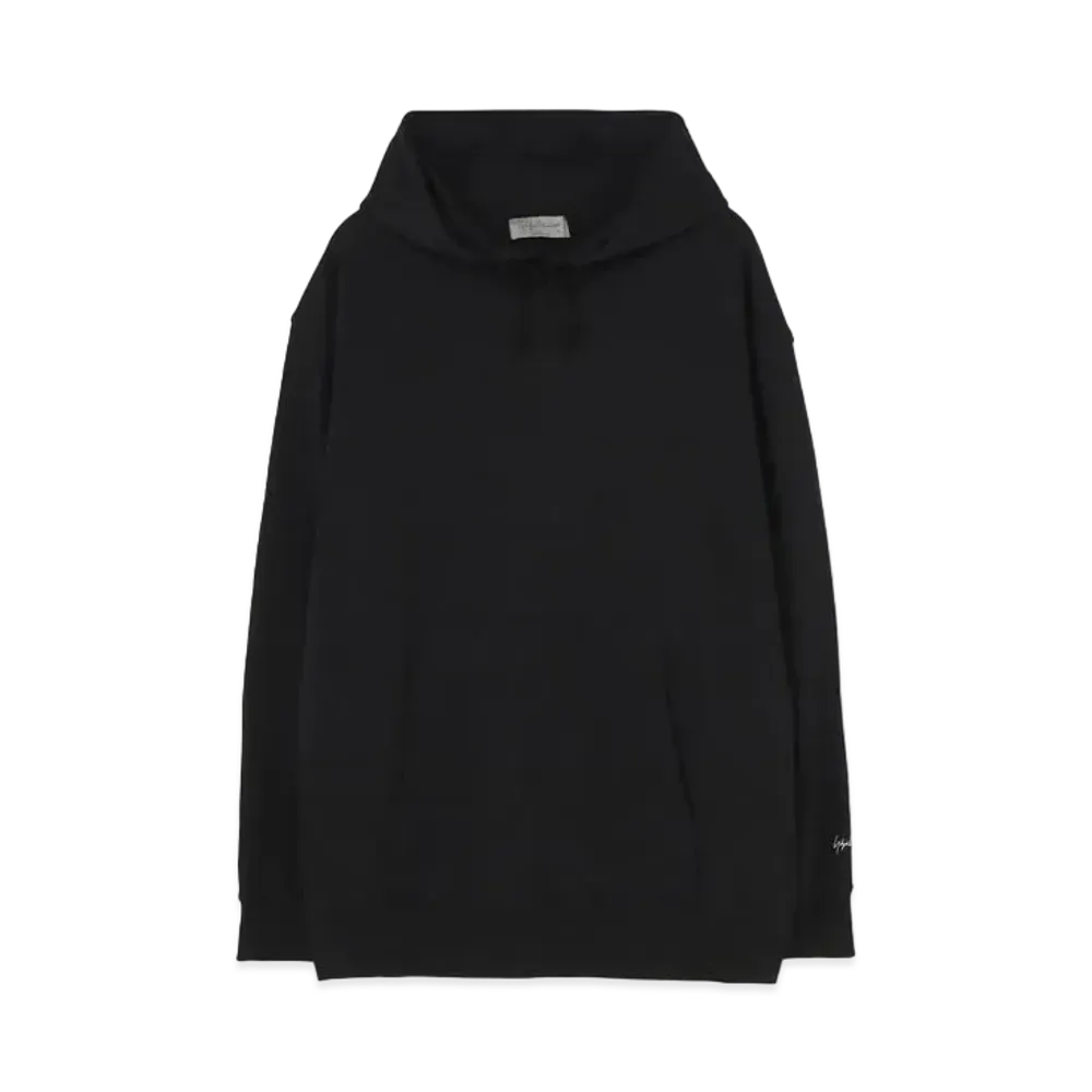 Yohji Yamamoto Pour Homme 30/10 FLEECE CUFF SIGNATURE PRINT HOODIE "Black"