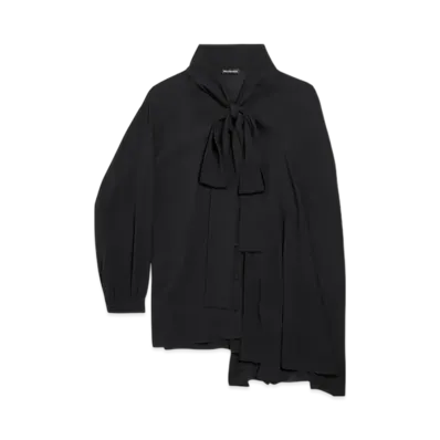 BALENCIAGA Women's Scarf Blouse "Black"