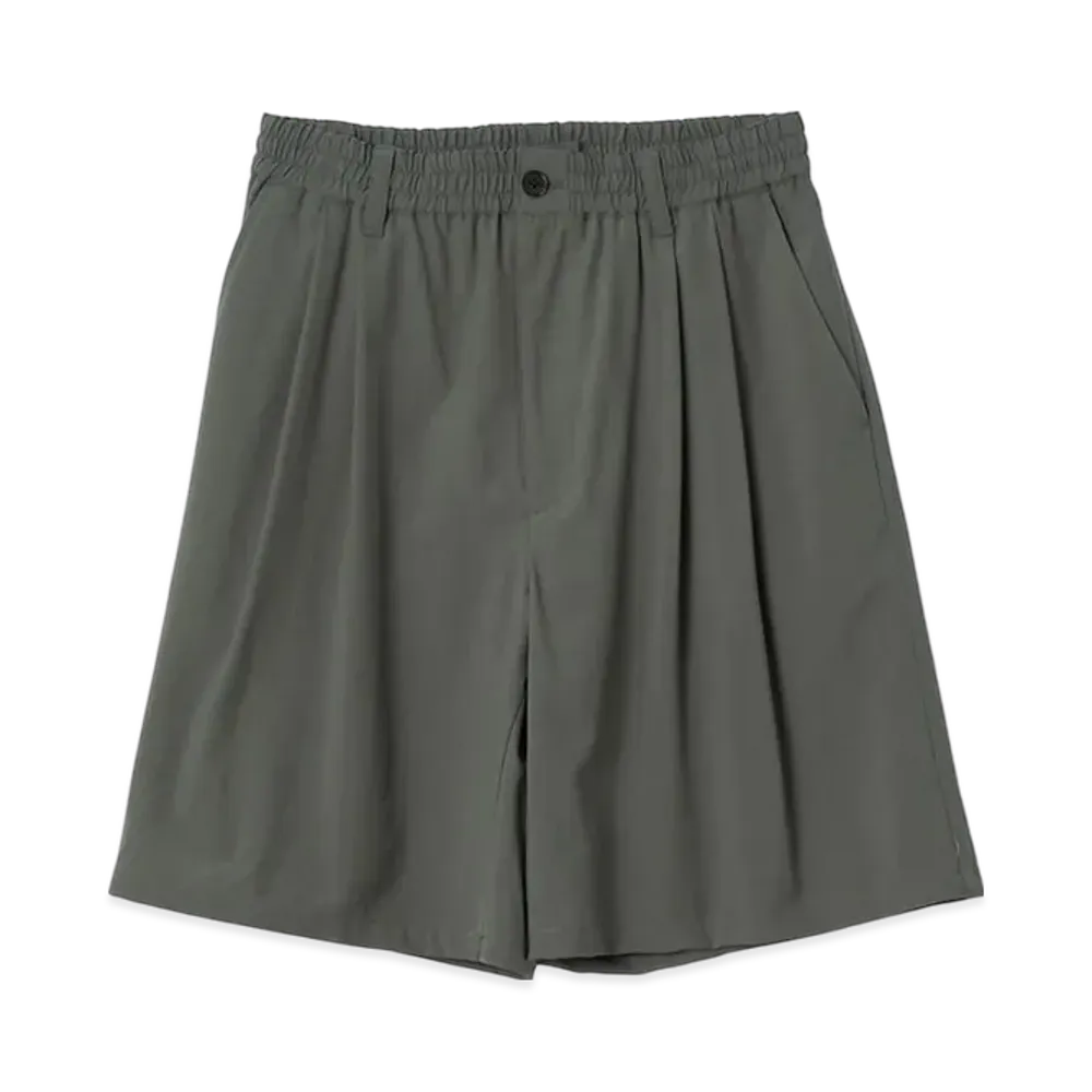 YOKE Super120'S Fine Wool Washer Tropical Wide-Leg Easy Shorts "Gray"