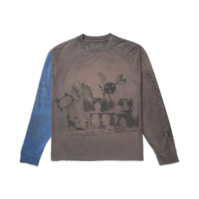 Travis Scott Cactus Jack x Takashi Murakami Drift Long Sleeve Tee "Charcoal/Blue"