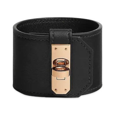 Hermes Kelly Twist Bracelet Large Model "Noir/Pink Gold"
