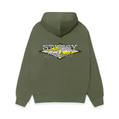 Stussy Worldwide Diamond Hoodie "Olive"