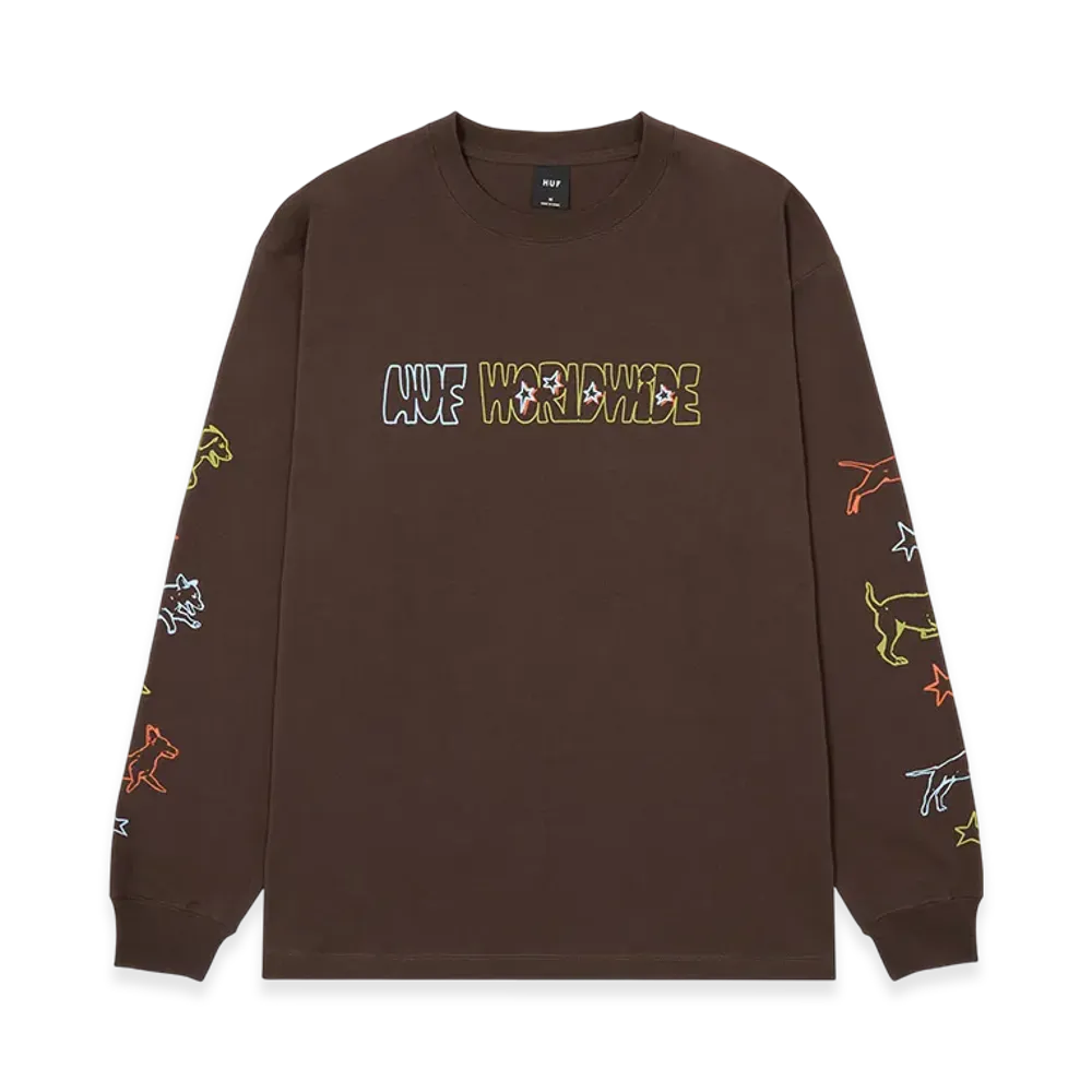 HUF WINTER 25 Fetch LS Tee "Chocolate"