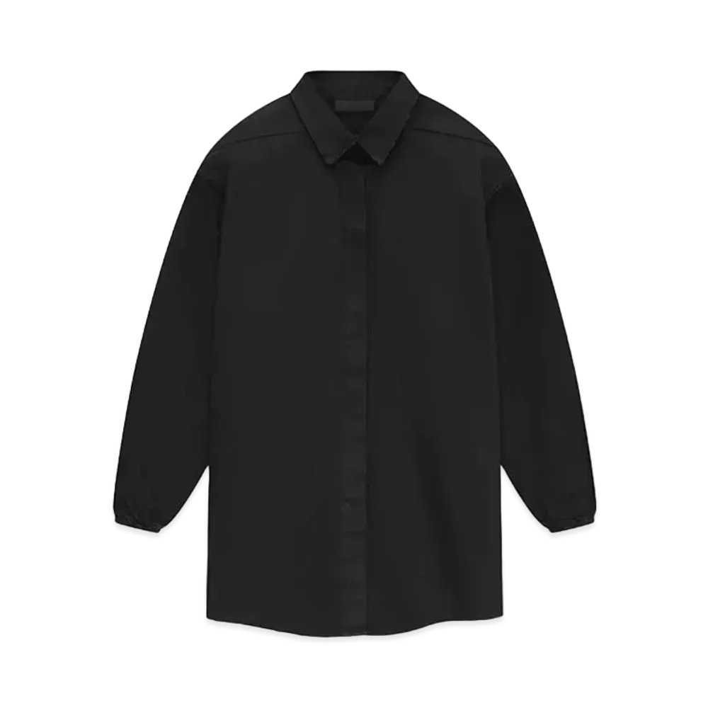 FEAR OF GOD ESSENTIALS Women's Button Down Shirt "Overdye Black Denim"