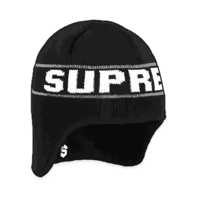 Supreme Earflap Beanie "Black"
