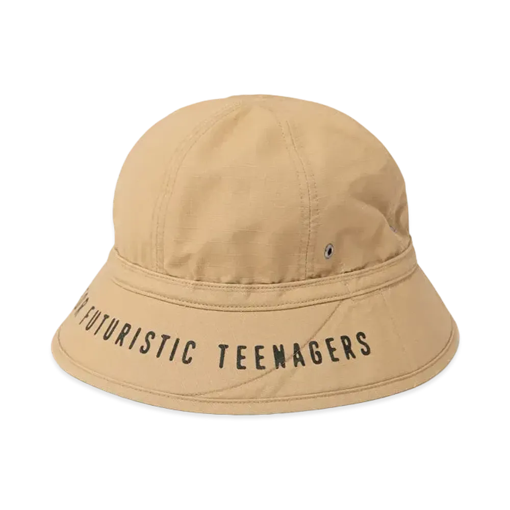 HUMAN MADE RIP-STOP ROUND BUCKET HAT "Beige"