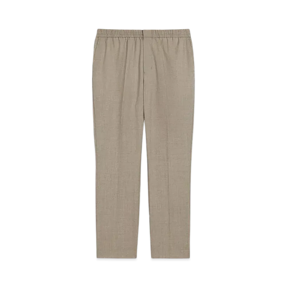 AMI PARIS Wool Elastic-Waist Pants "Cendre"