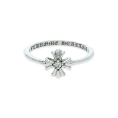 Chrome Hearts Bubble Gum CH Plus Ring 1 Diamond "Silver/Clear"