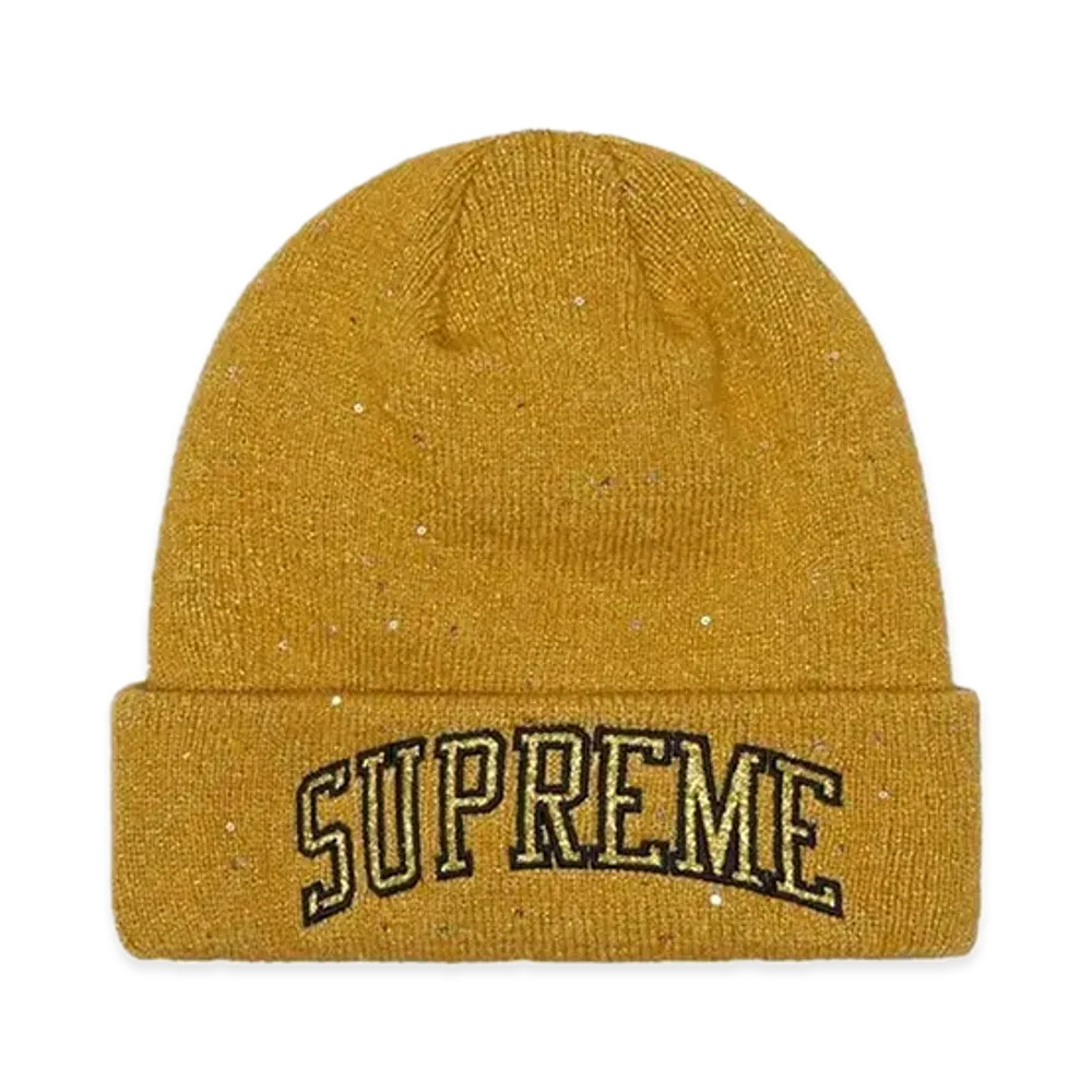 Supreme New Era Metallic Arc Beanie "Gold"