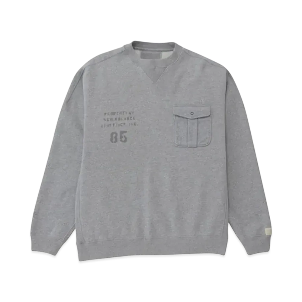 New Balance 1000 Stencil Sweat Crew Oversize Fit "Athletic Gray"