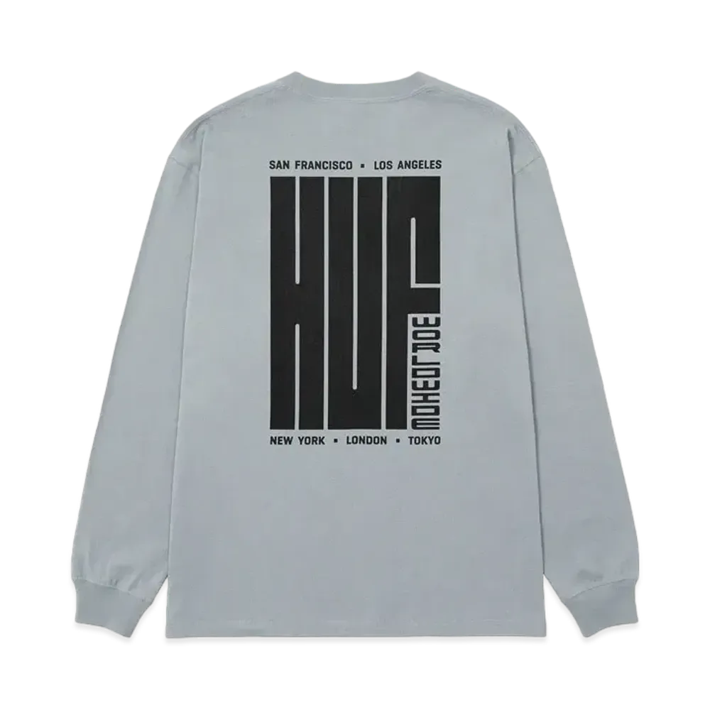 HUF Fall 24 Big Block Long Sleeve Tee "Grey"