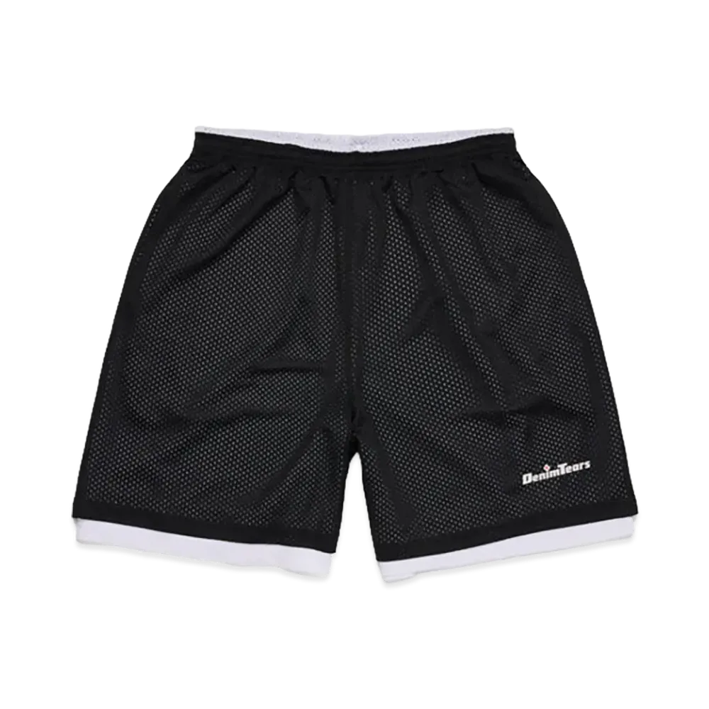 DENIM TEARS DT Sport Double Layer Mesh Short "Black"